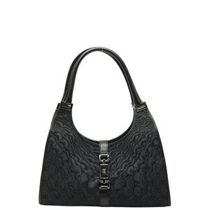 GUCCI Authentic Black Leather Jackie Shoulder Bag